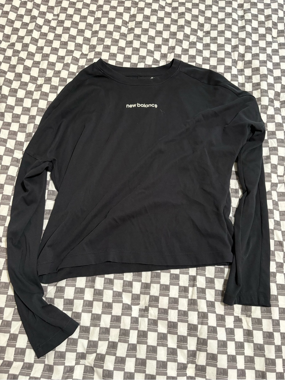 New Balance Black Long Sleeve Logo Tee
